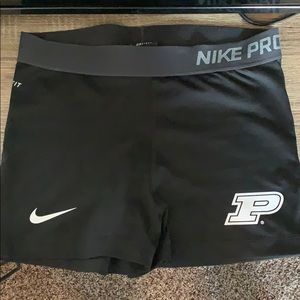 Purdue logo Nike pro spandex